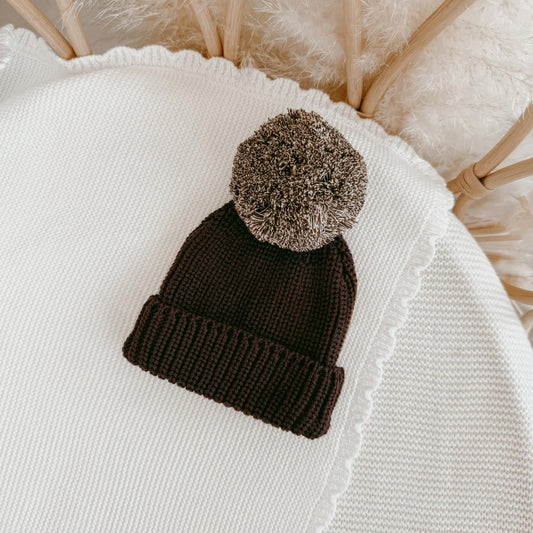 BLOSSOM AND PEAR KNIT BEANIE | ESPRESSO