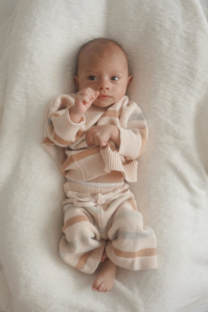 BLOSSOM AND PEAR KNIT SET | DUNE STRIPE