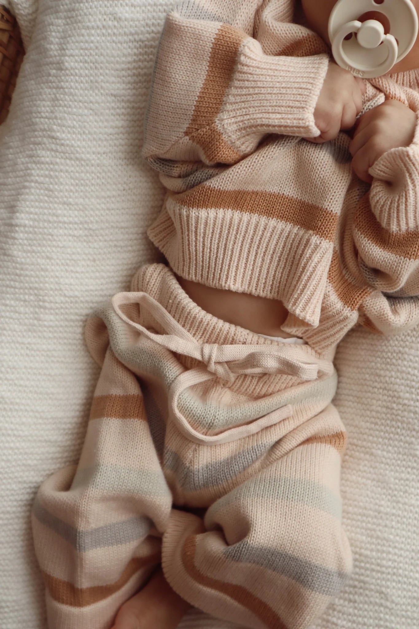 BLOSSOM AND PEAR KNIT SET | DUNE STRIPE