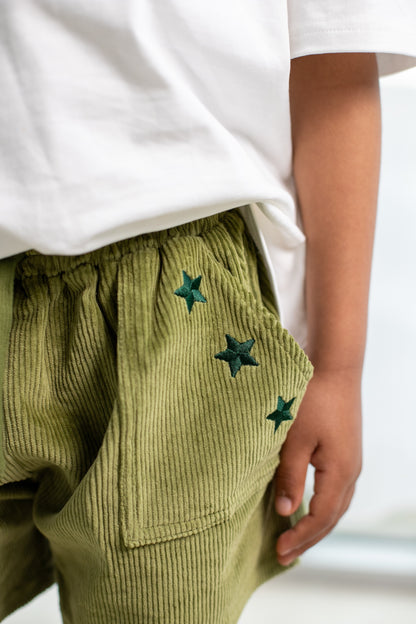 ZIGGY LOU CORD SHORTS | EVERGREEN