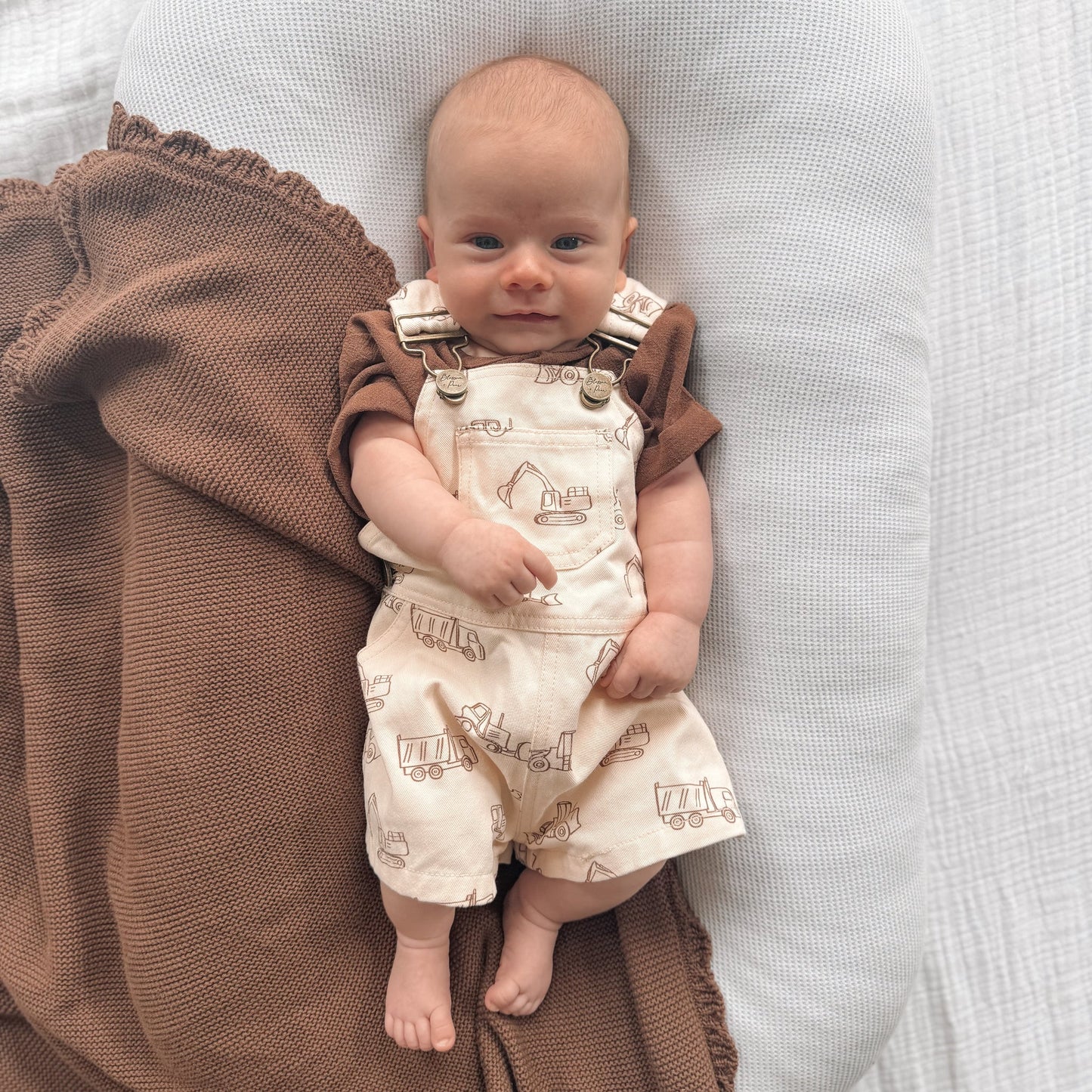 BLOSSOM AND PEAR DENIM SHORT OVERALL | LITTLE DIGGER