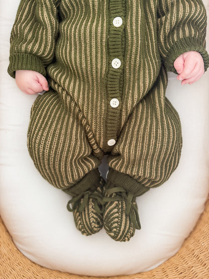 ZIGGY LOU CLASSIC KNIT ROMPER | PESTO