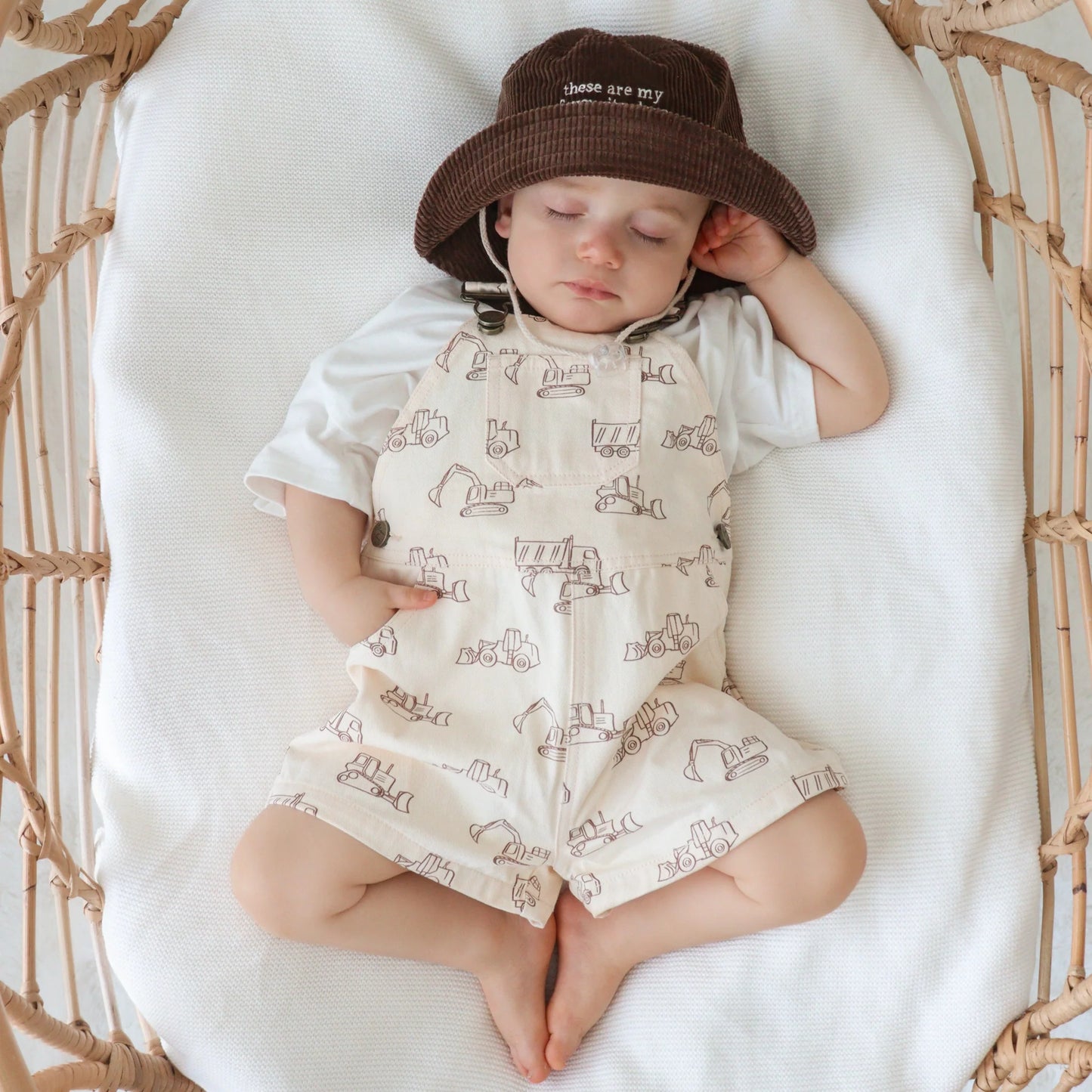 BLOSSOM AND PEAR DENIM SHORT OVERALL | LITTLE DIGGER