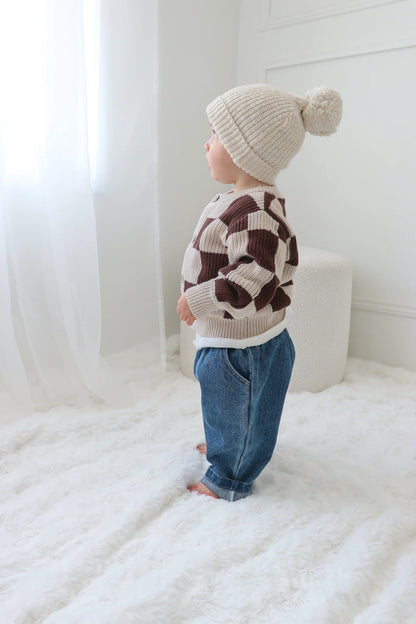 BLOSSOM AND PEAR  KNIT CARDIGAN | CHECKERED