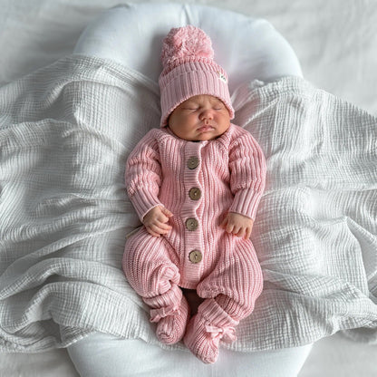 3 Little Crowns Knit Romper - Pink