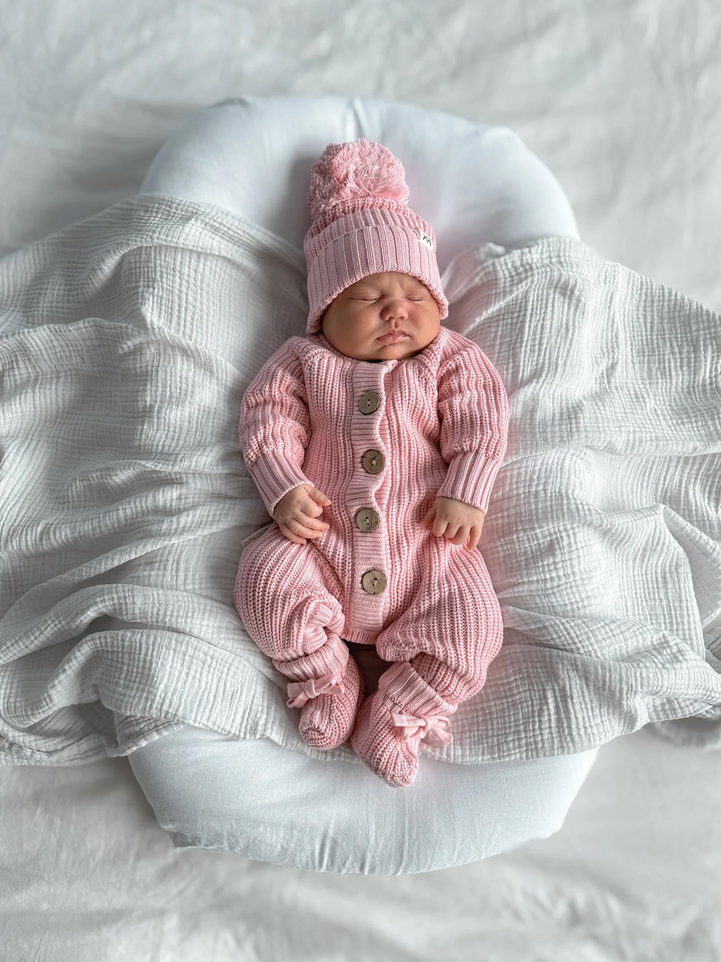 3 Little Crowns Knitted Beanie - Pink