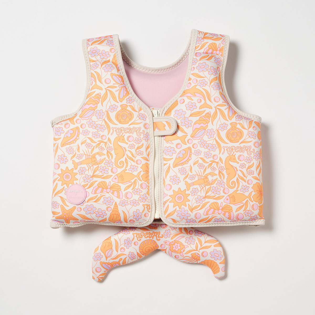 Floral-patterned baby vest on a light gray background