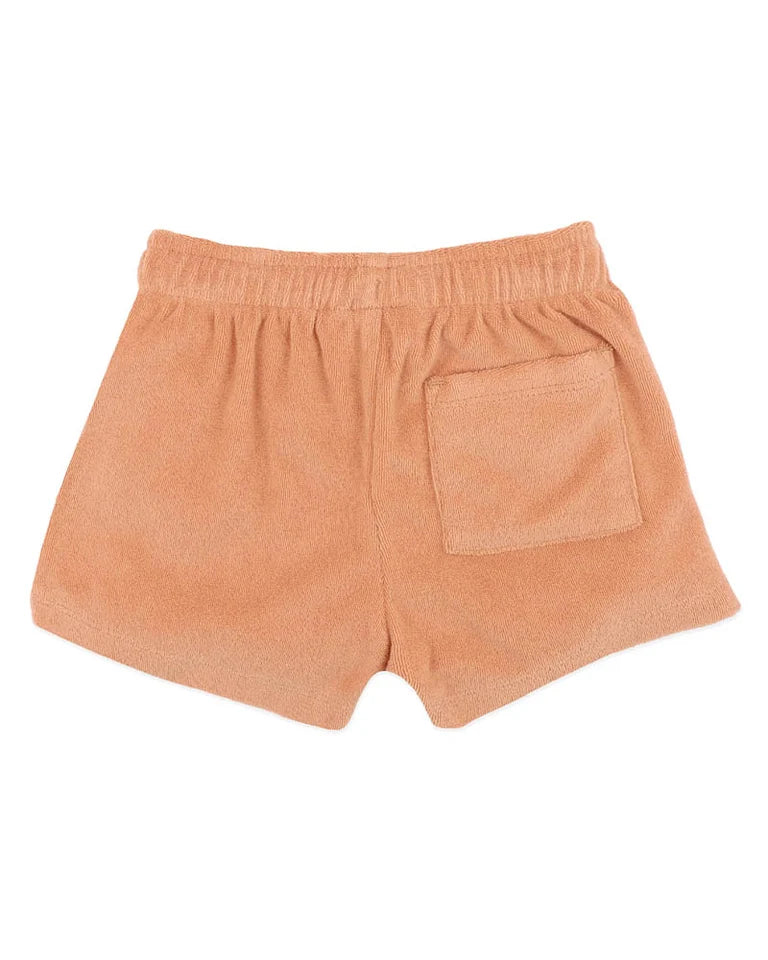 FOX AND FINCH | CARAMEL SIDE STRIPE TOWELLING SHORTS