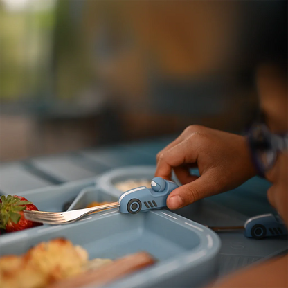 ZOOLI SILICONE DINNERWARE SET - BLUE RACETRACK