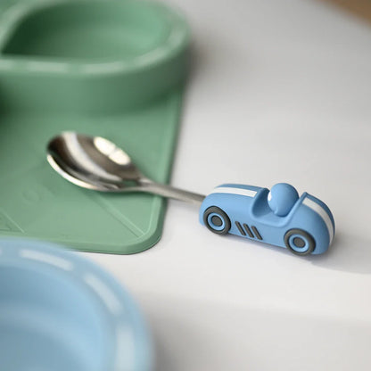 ZOOLI SILICONE DINNERWARE SET - SAGE GREEN RACETRACK