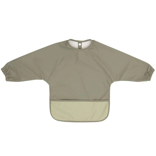 All4Ella Recycled Long Sleeve Bib - Two-Tone Sage