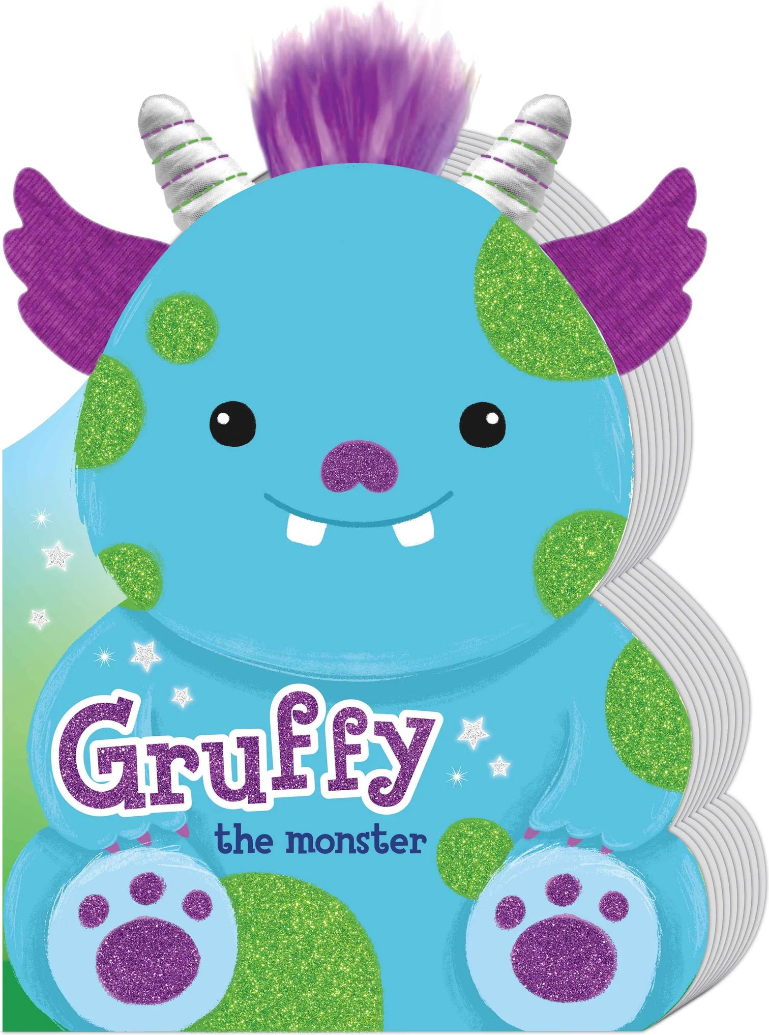 Children's book titled 'Gruffy the Monster' with a blue monster character on the cover.