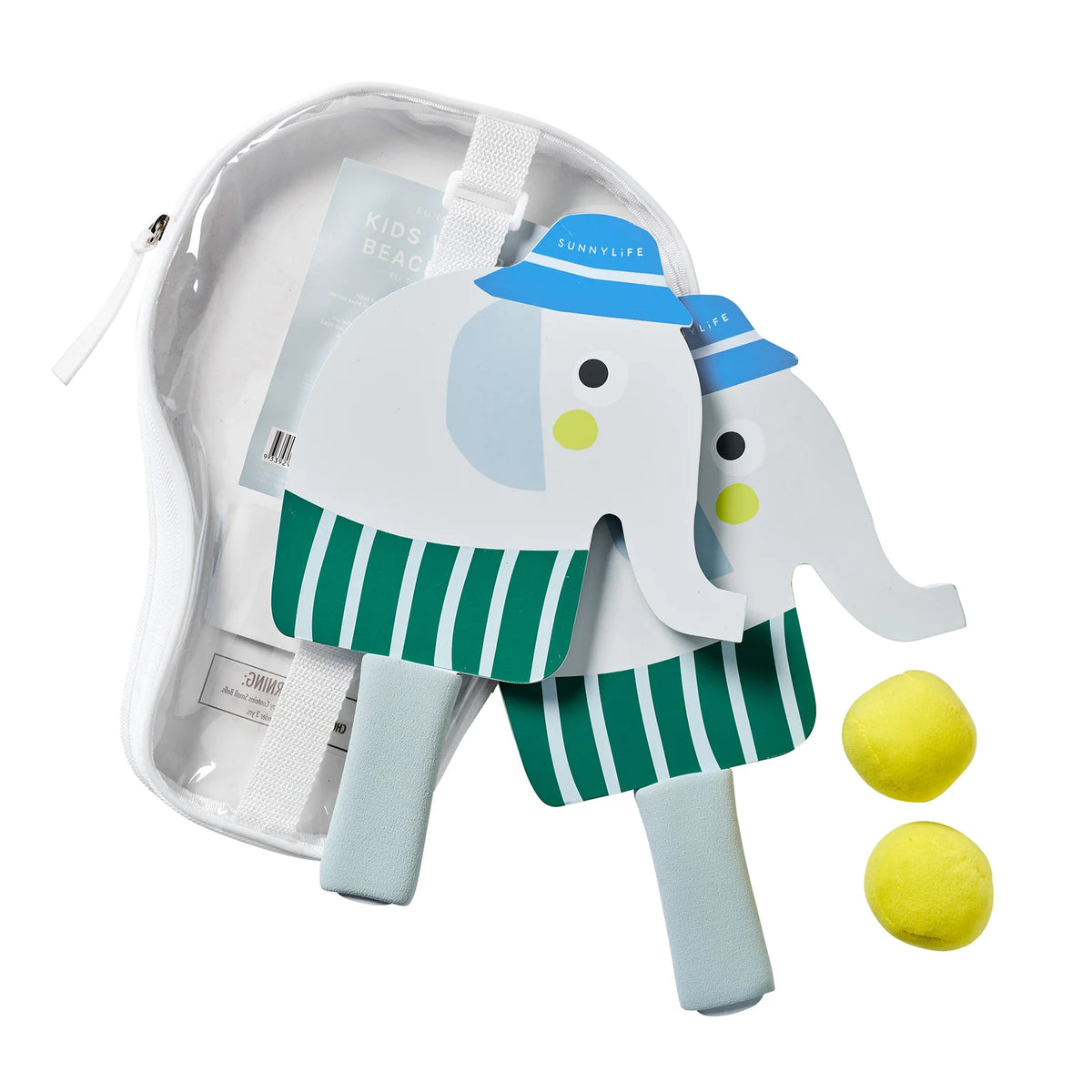 SUNNYLIFE | KIDS VELCRO BEACH BATS | ELI THE ELEPHANT