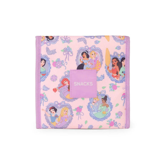 Pink snack bag with princess design on a white background