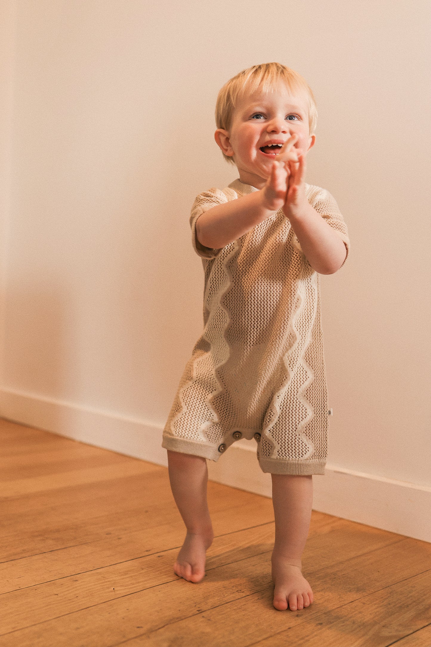 KYNDBABY SLOUCHY MESH KNIT ROMPER | SHELL