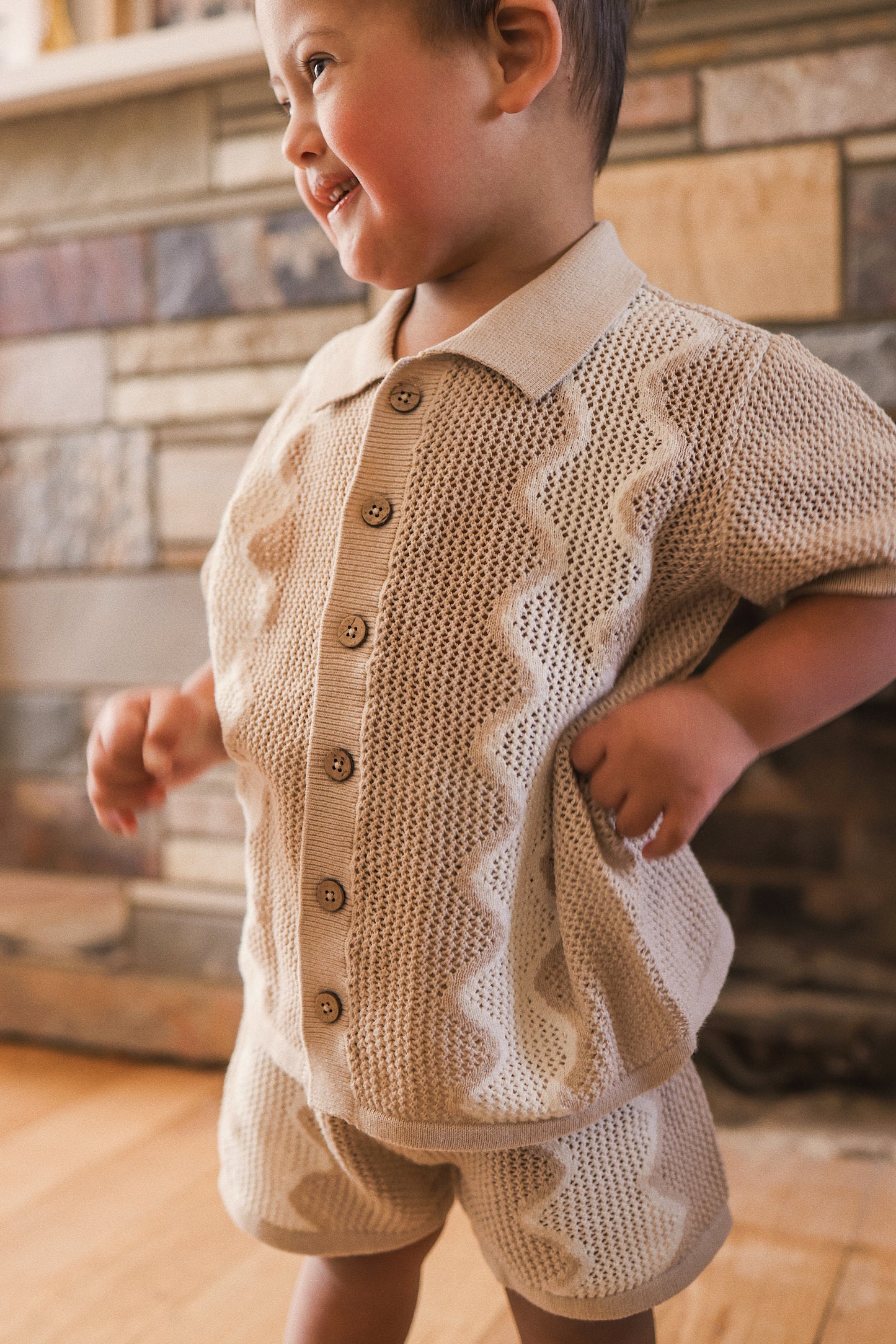 KYNDBABY MESH KNIT SHORT SLEEVE SHIRT | SHELL