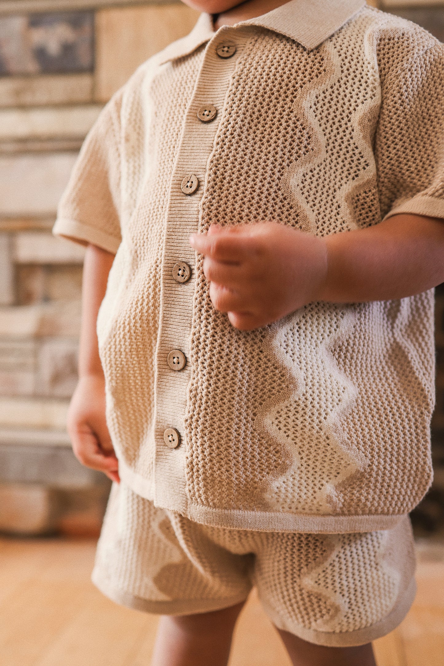 KYNDBABY MESH KNIT SHORT SLEEVE SHIRT | SHELL