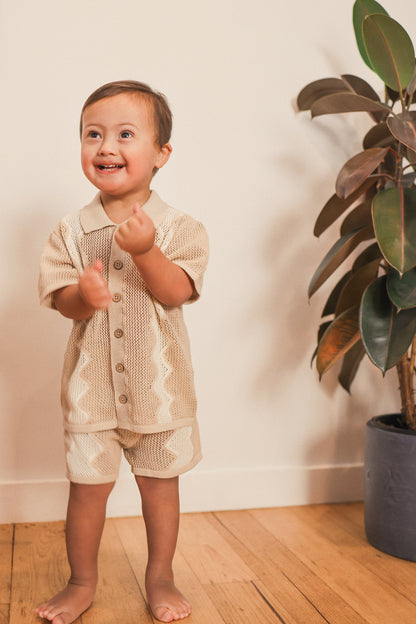 KYNDBABY MESH KNIT SHORT SLEEVE SHIRT | SHELL