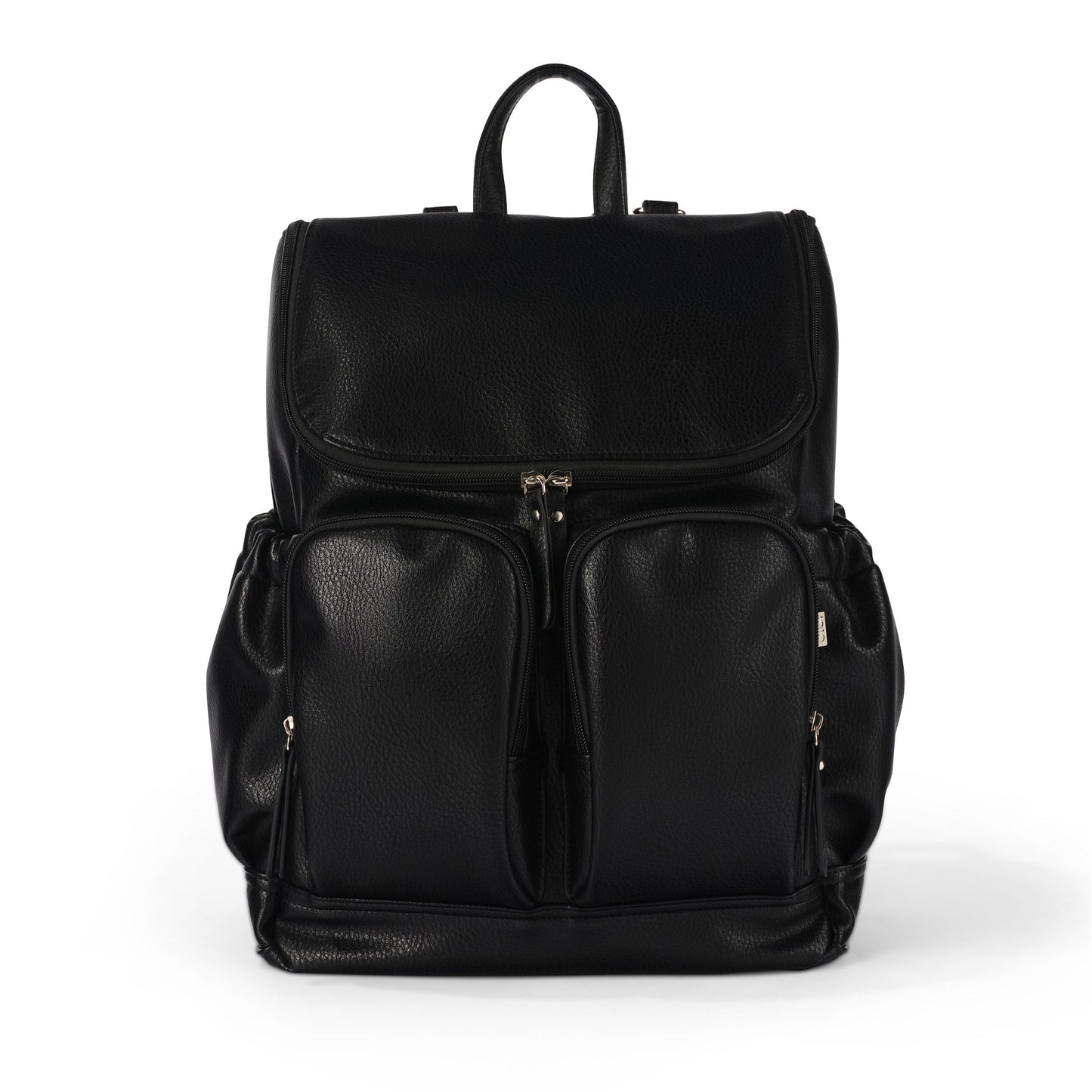 Oioi Dimple Vegan Leather Nappy Backpack - Black Dimple
