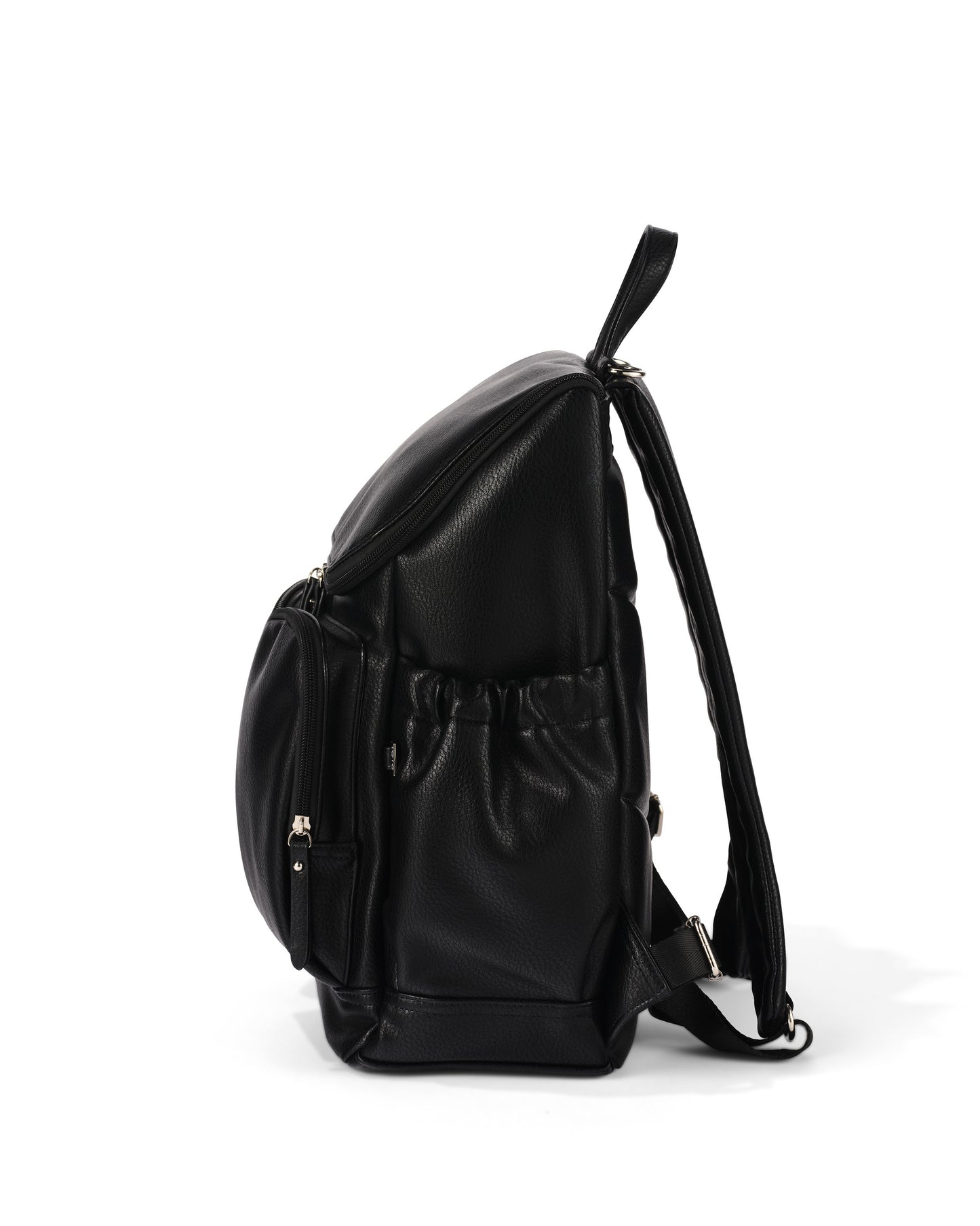Oioi Dimple Vegan Leather Nappy Backpack - Black Dimple
