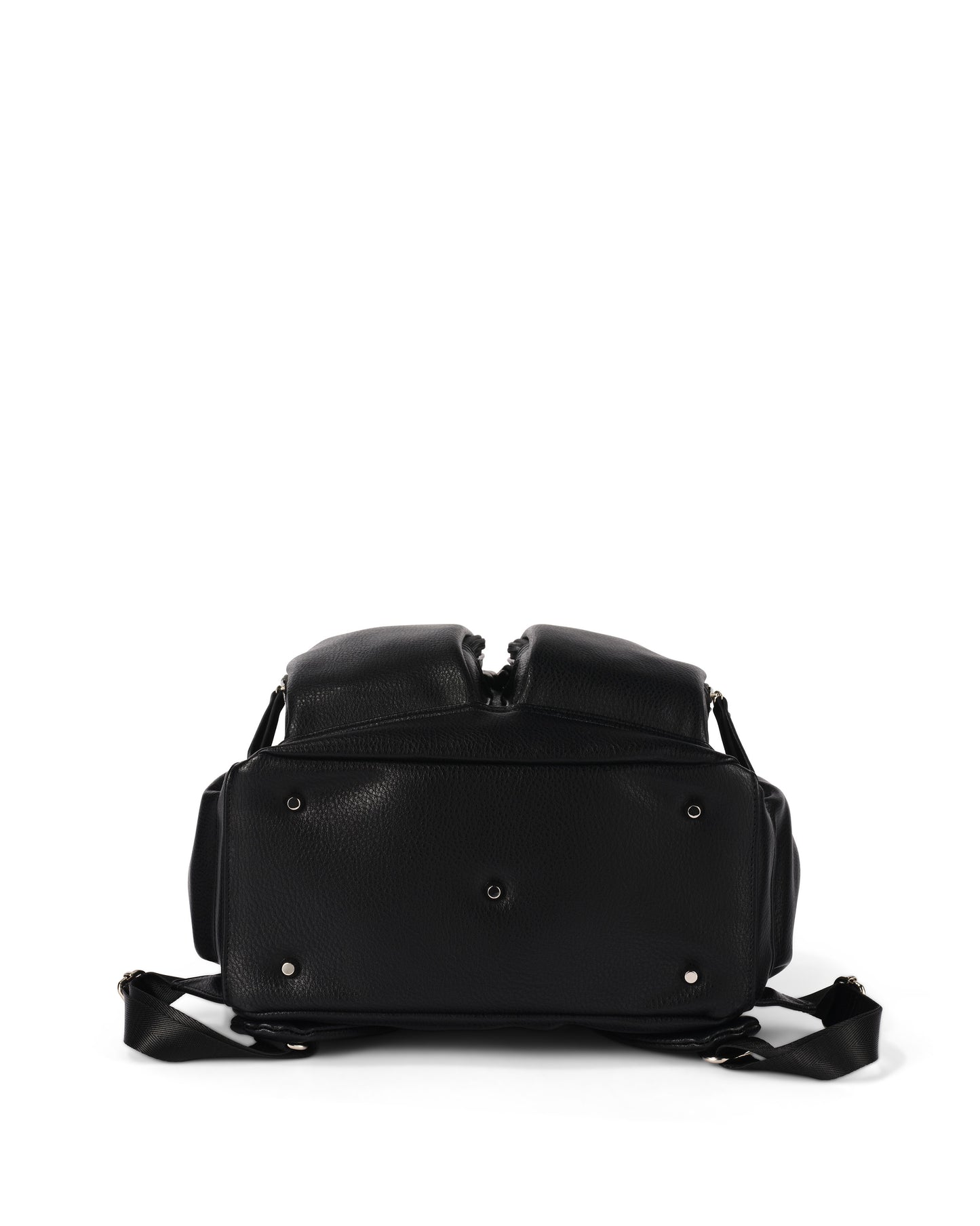 Oioi Dimple Vegan Leather Nappy Backpack - Black Dimple