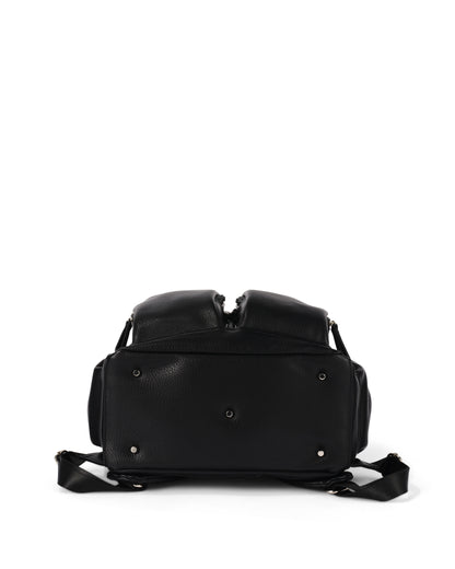 Oioi Dimple Vegan Leather Nappy Backpack - Black Dimple