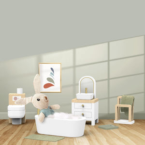 Speedy Monkey Doll's House Bathroom Furniture and Bunny