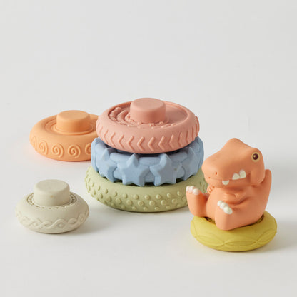 JIGGLE AND GIGGLE ECO FRIENDLY DINOSAUR STACKER