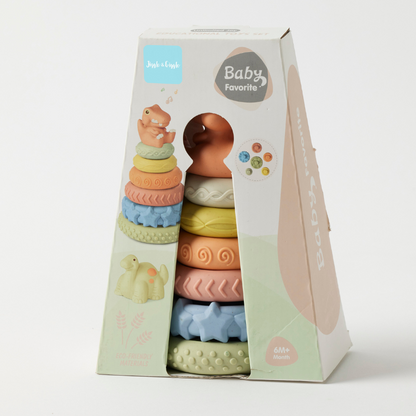 JIGGLE AND GIGGLE ECO FRIENDLY DINOSAUR STACKER