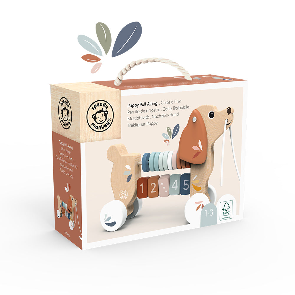 SPEEDY MONKEY PUPPY PULL-ALONG - Angus & Dudley Collections