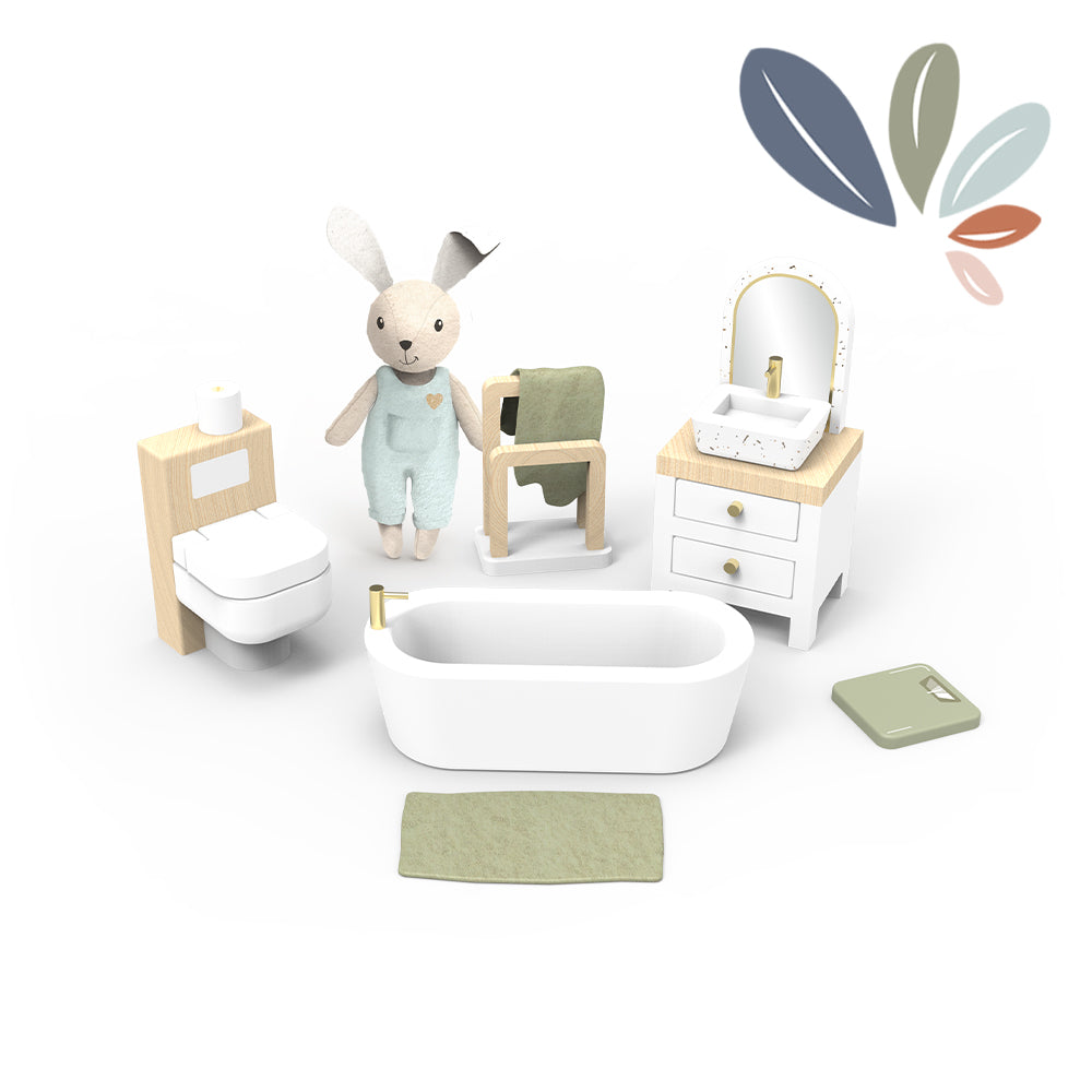 Speedy Monkey Doll's House Bathroom Furniture and Bunny