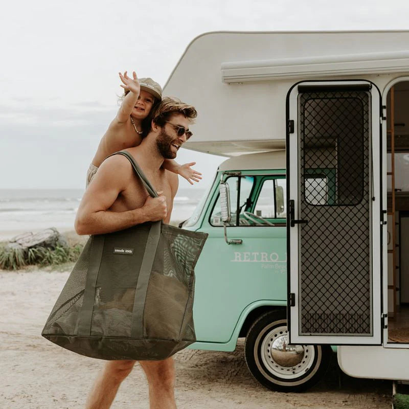 SANDE KIDS BEACH HAULER MESH BEACH BAG | PANDANUS GREEN