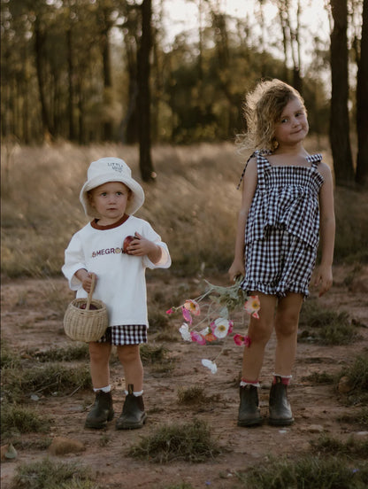 BLOSSOM AND PEAR TWO PIECE SET | COCOA GINGHAM