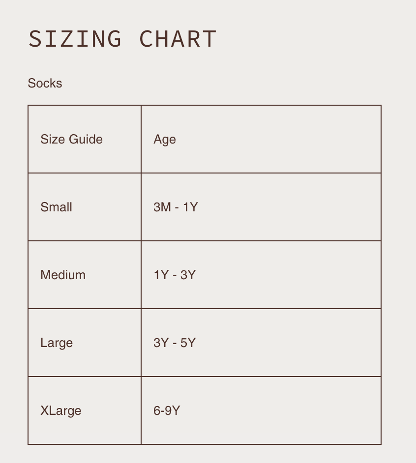 CINNAMON BABY SOCKS | LOGO CHOCOLATE