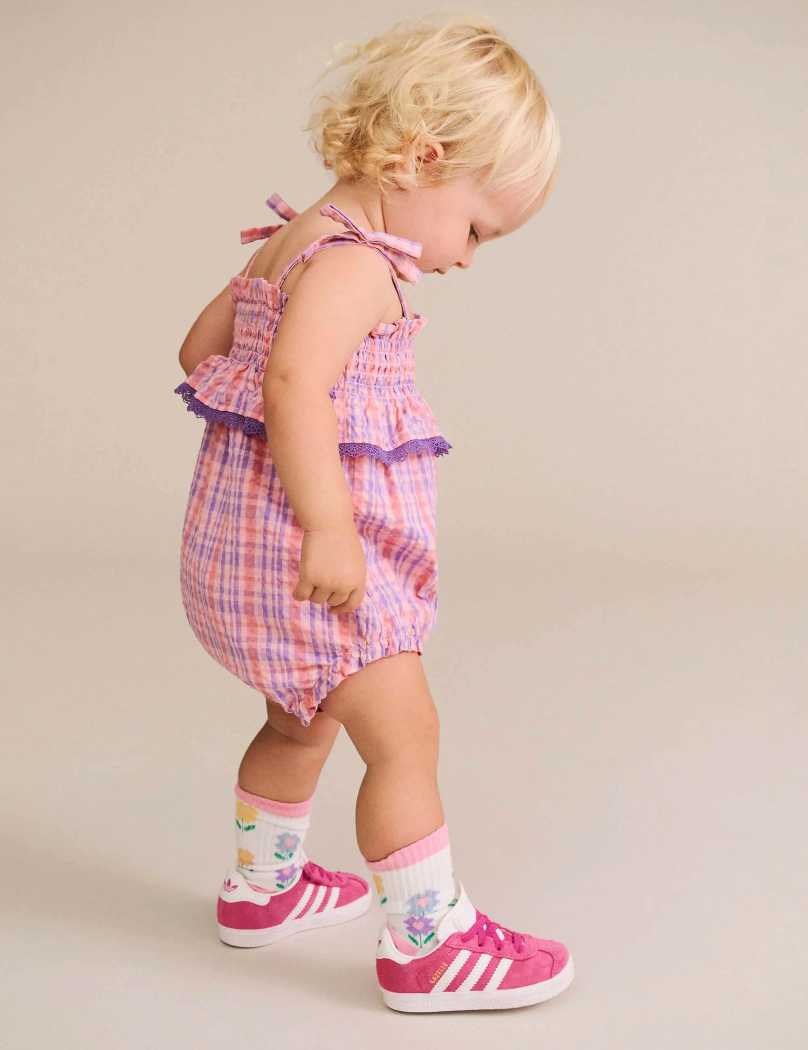 HUXBABY | TIE ROMPER | TROPICAL CHECK