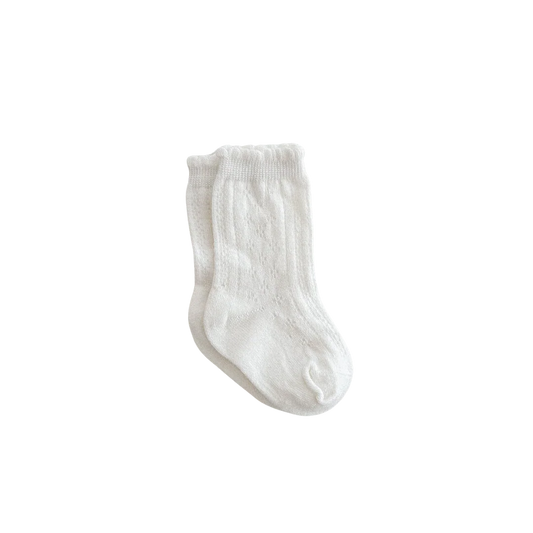 White sock on a white background
