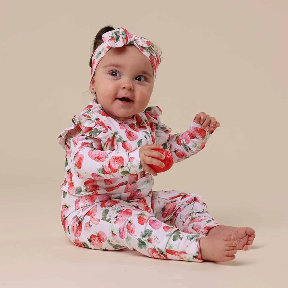 Snuggle Hunny Snugglesuit Convertible Romper - Strawberry