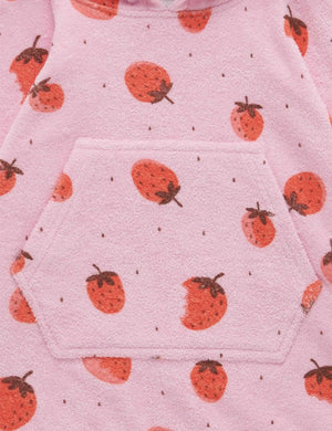 Purebaby Hooded Poncho Towel - Strawberry