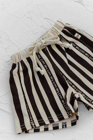 Cinnamon Baby Stripes All Over Shorts - Chocolate