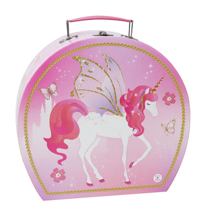 PINK POPPY UNICORN PRINCESS 15 PIECE TIN TEA SET IN CARRY CASE