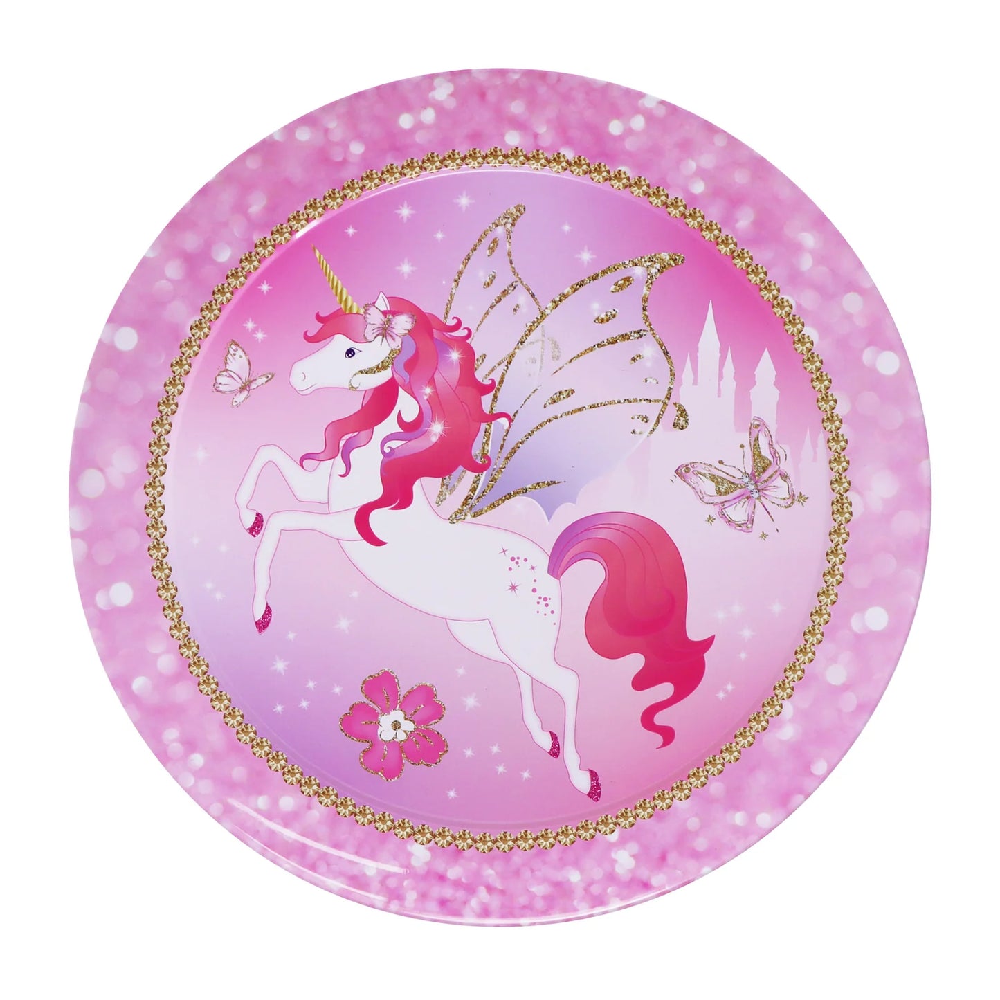 PINK POPPY UNICORN PRINCESS 15 PIECE TIN TEA SET IN CARRY CASE