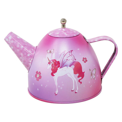 PINK POPPY UNICORN PRINCESS 15 PIECE TIN TEA SET IN CARRY CASE