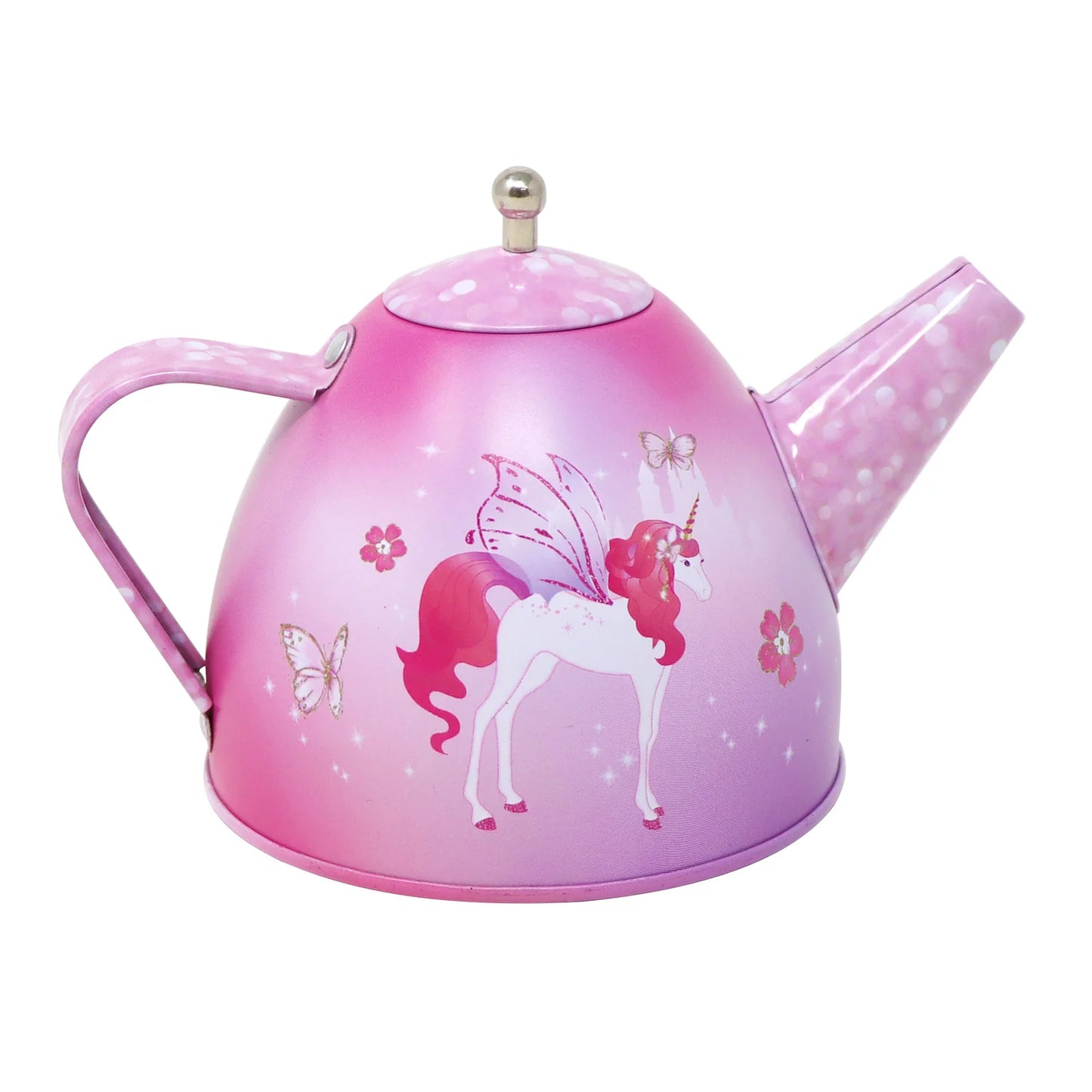 PINK POPPY UNICORN PRINCESS 15 PIECE TIN TEA SET IN CARRY CASE