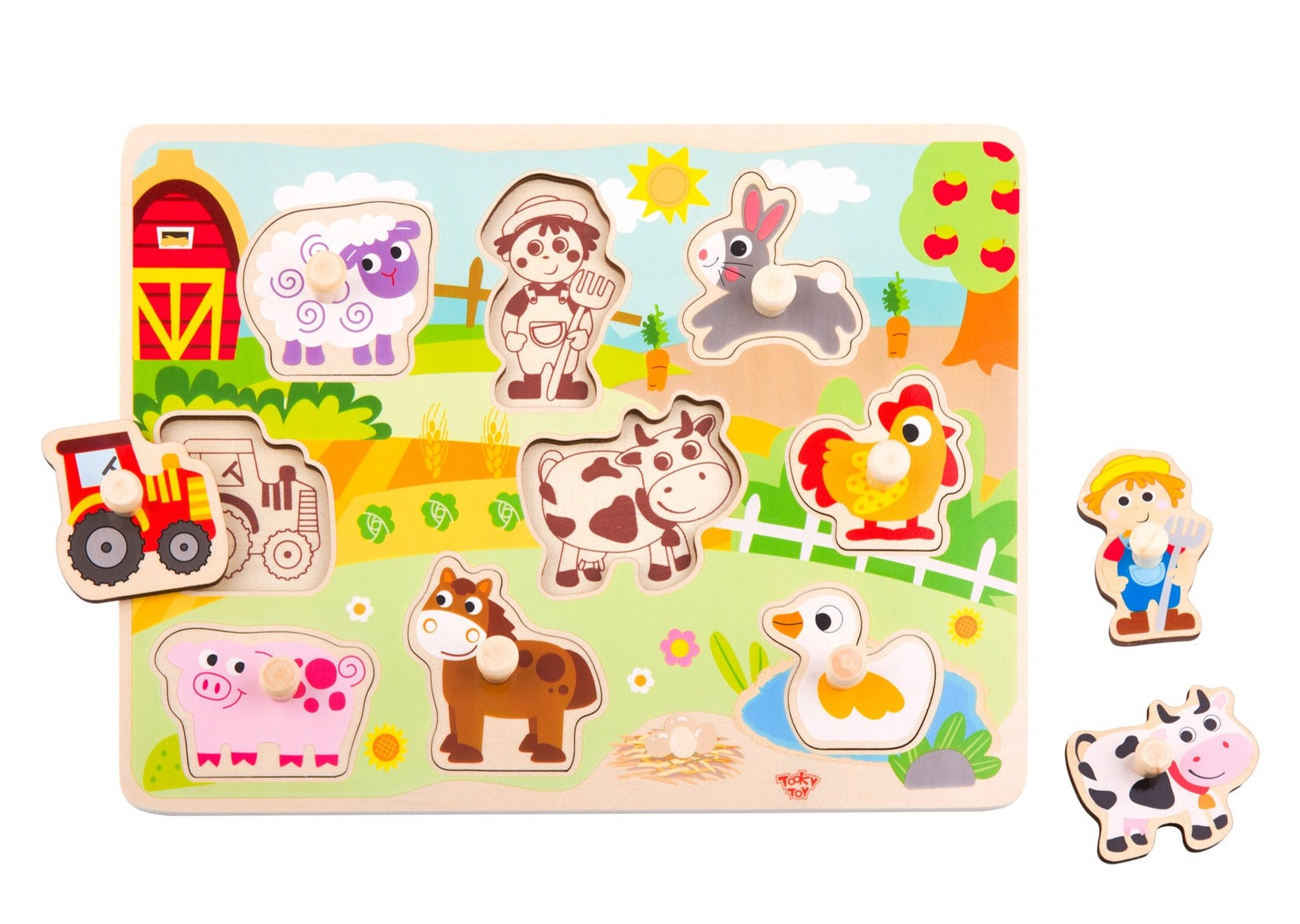 Wooden peg puzzle - angus and dudley