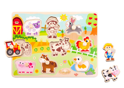 Wooden peg puzzle - angus and dudley