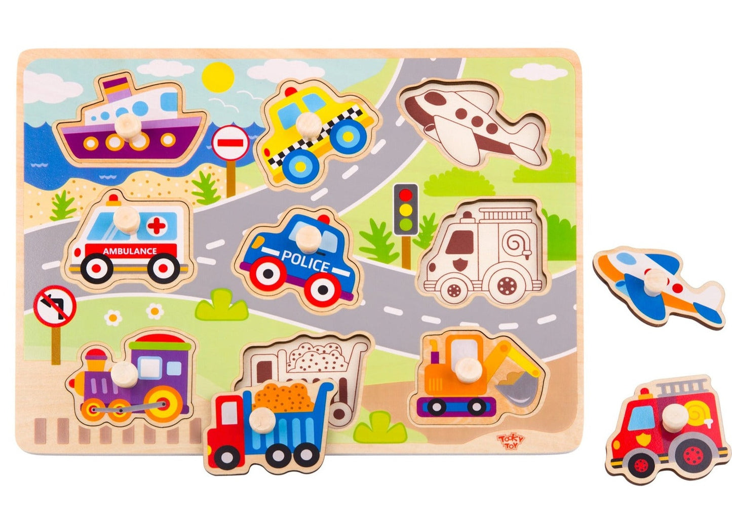 Wooden peg puzzle - angus and dudley