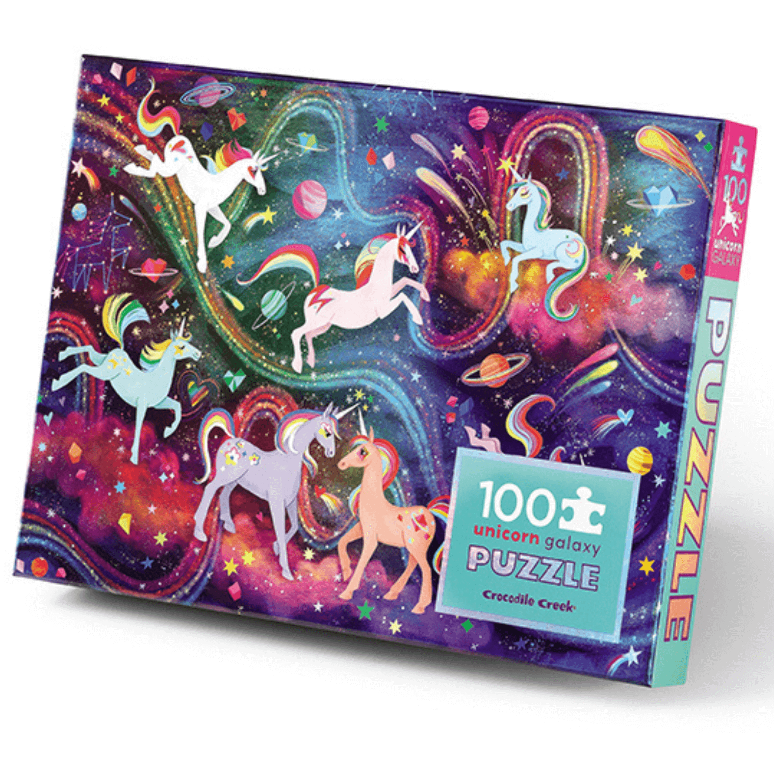 Crocodile Creek Holographic Puzzle 100 Piece - Unicorn Galaxy