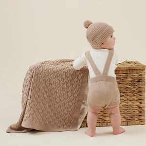 Aster and Oak Organic Cotton Knit Beanie - Taupe Brown