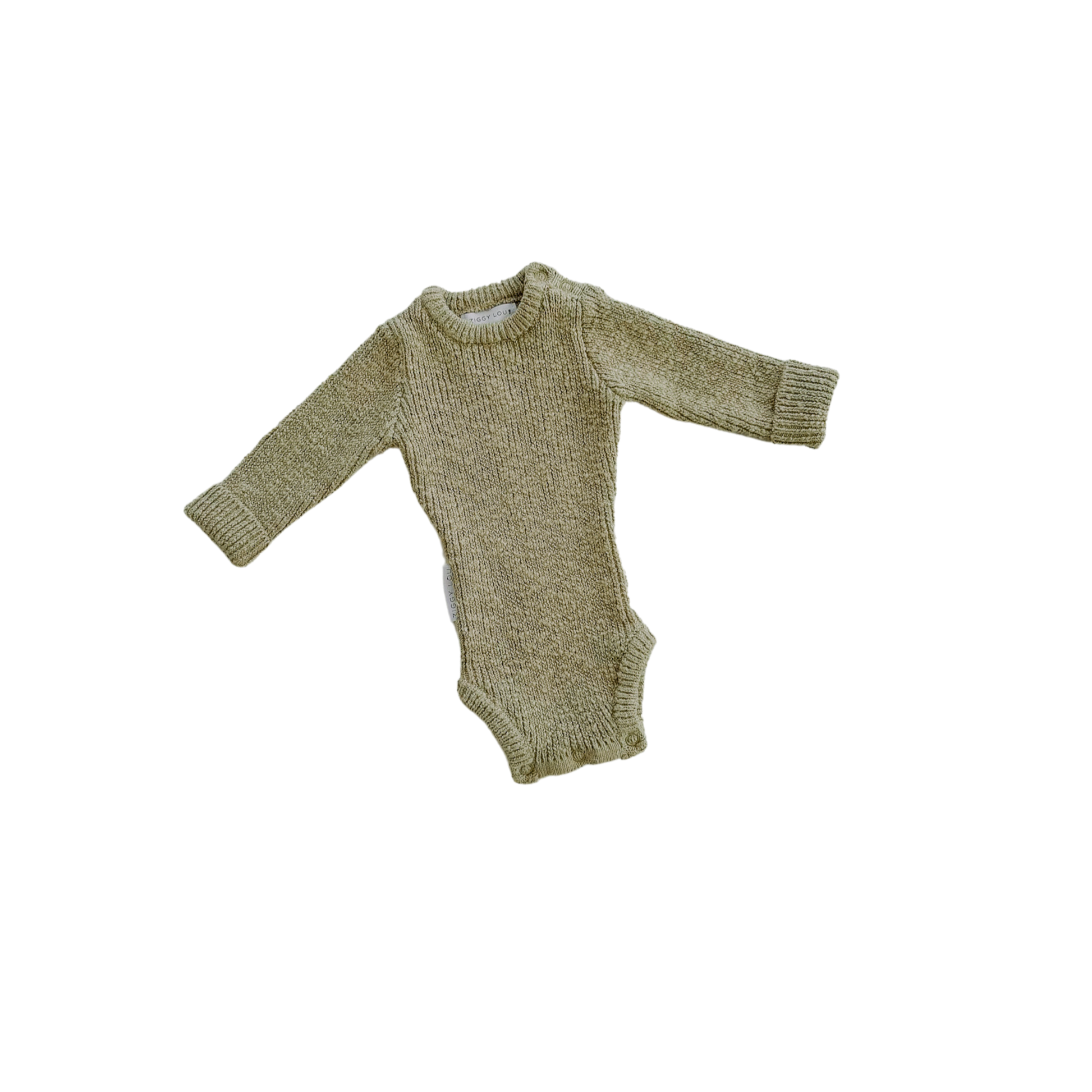 Green baby onesie on a white background