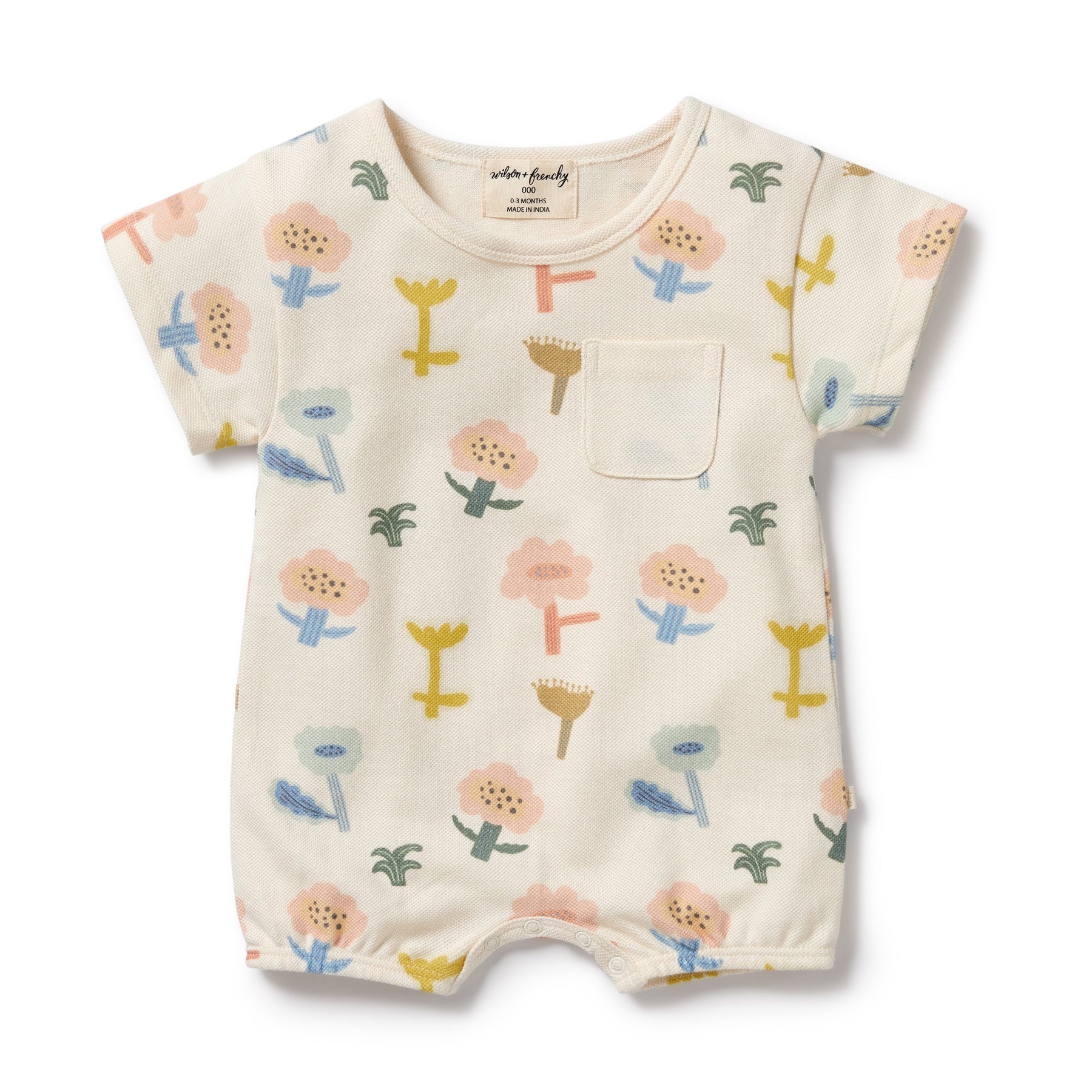 Wilson + Frenchy Organic Cotton Pique Growsuit - Cookie Cut